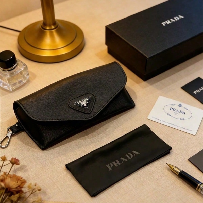 Czarne skórzane etui na okular – Luxury Bags Logo recenzja i cena