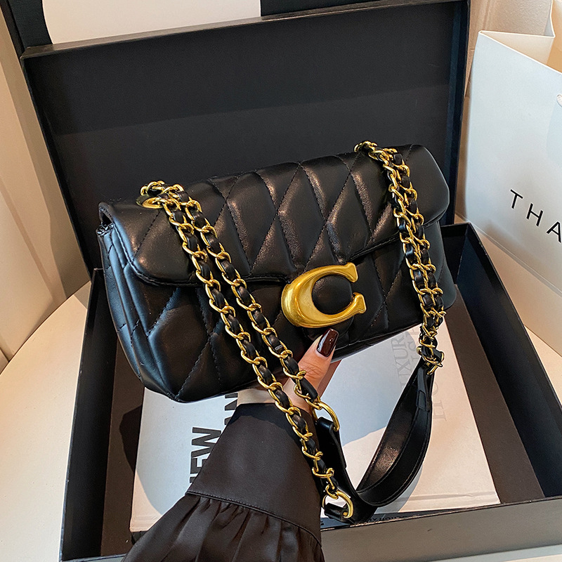Damska pikowana skórzana torba – Luxury Bags Logo recenzja i cena